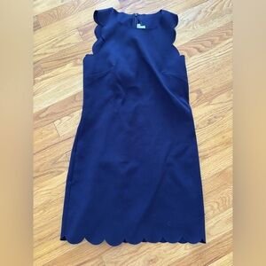 J Crew Scallop Dress Navy Sz 00 EUC Worn Once